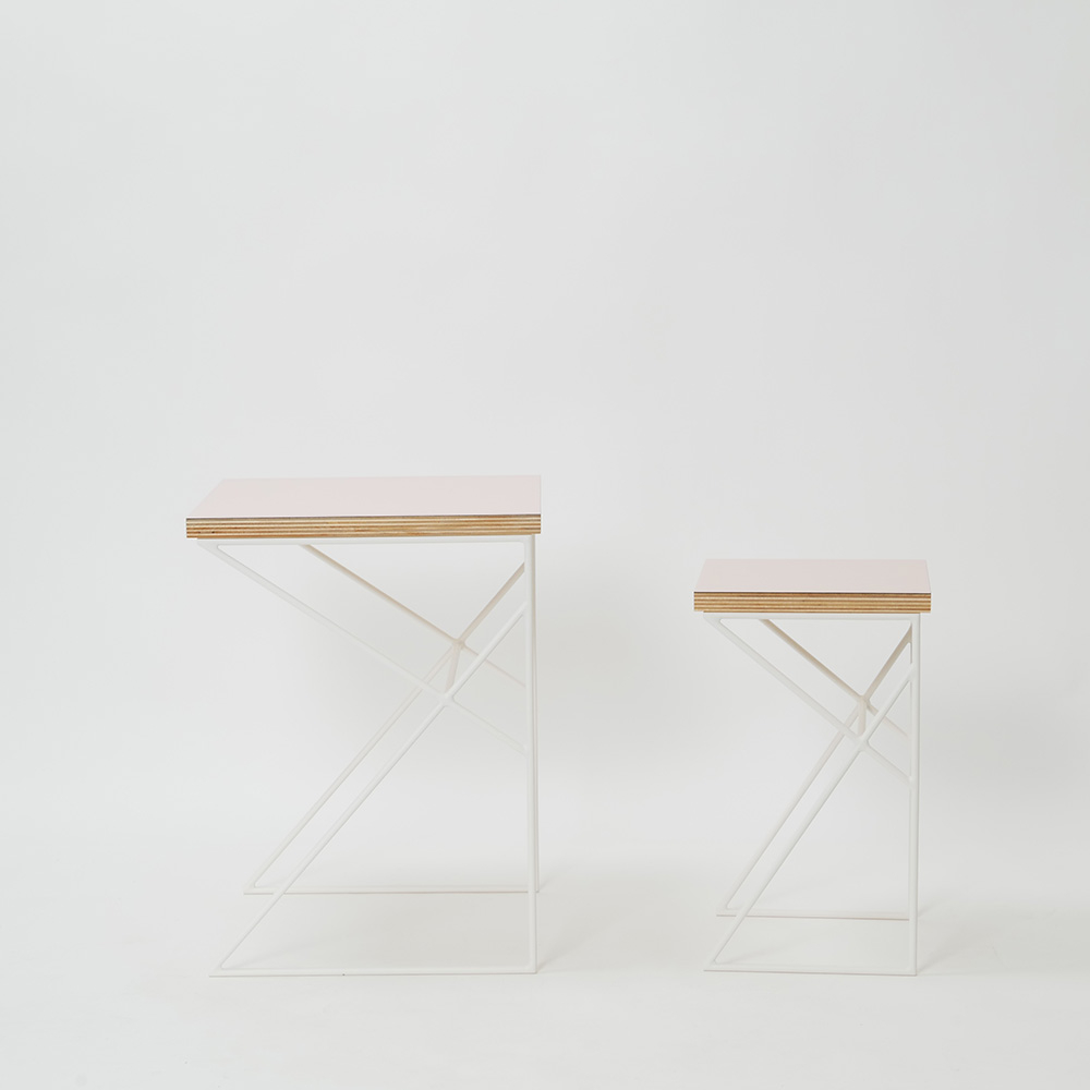 Square  side table W300×D300×H500〈サイドテーブル〉/ powde×white