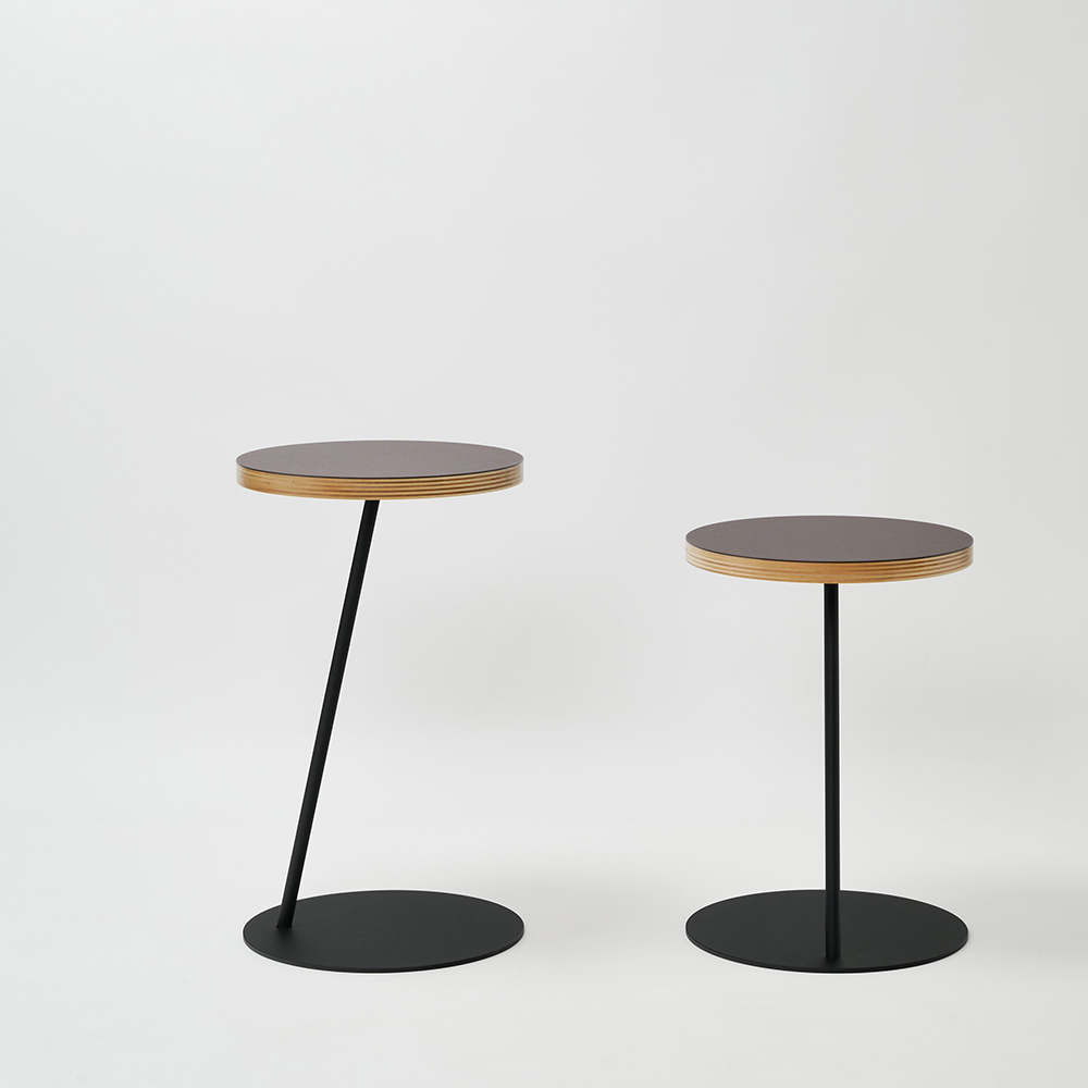 Circle side table φ350×H500〈サイドテーブル〉/ mauve×black