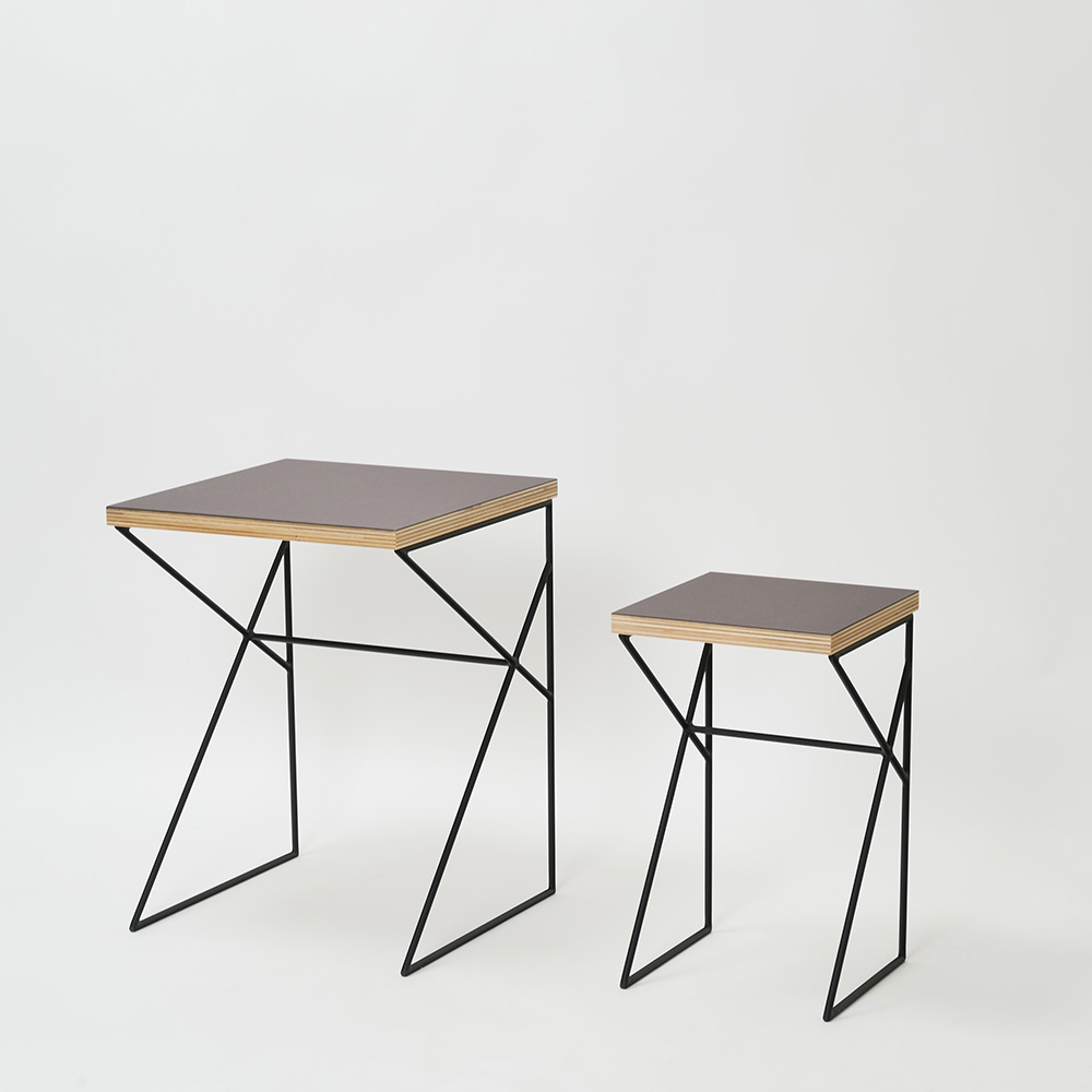 Square  side table W300×D300×H500〈サイドテーブル〉/ mauve×black