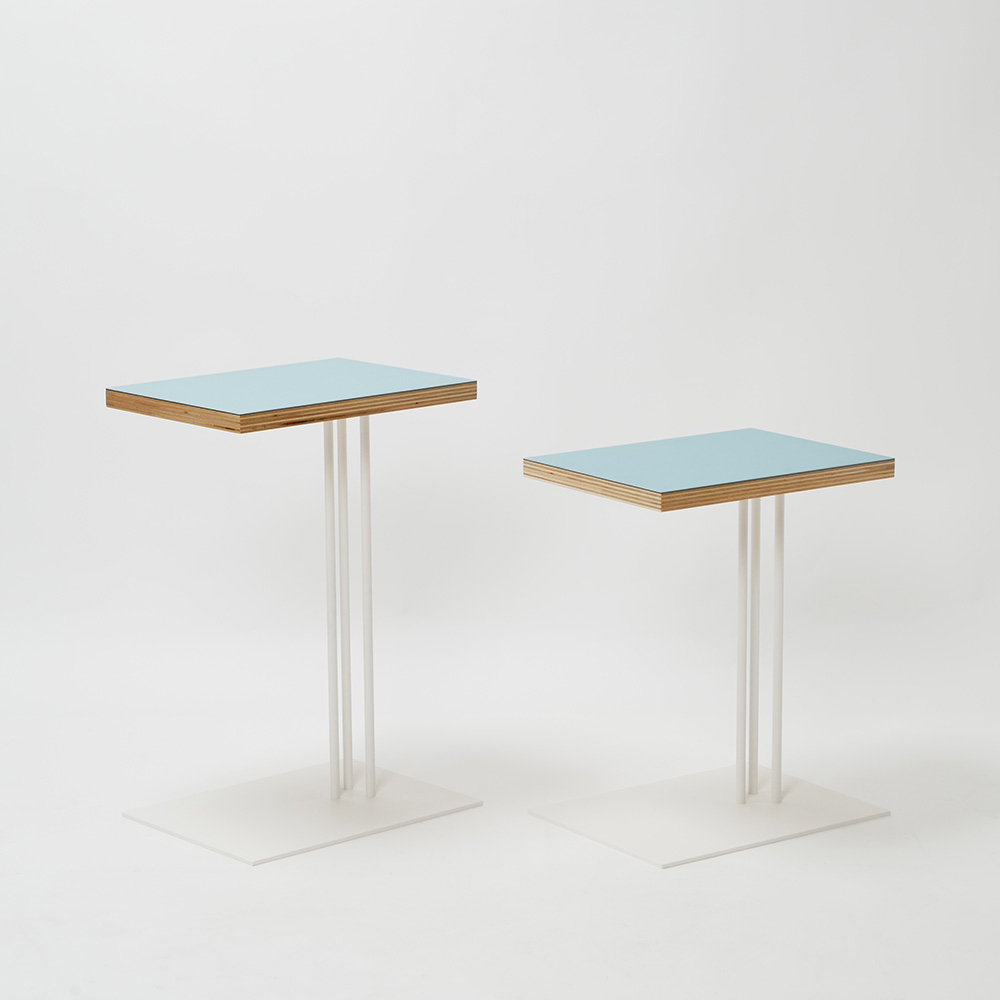 Rectangle side table W400×D300×H600〈ワークデスク〉/ タモ×white