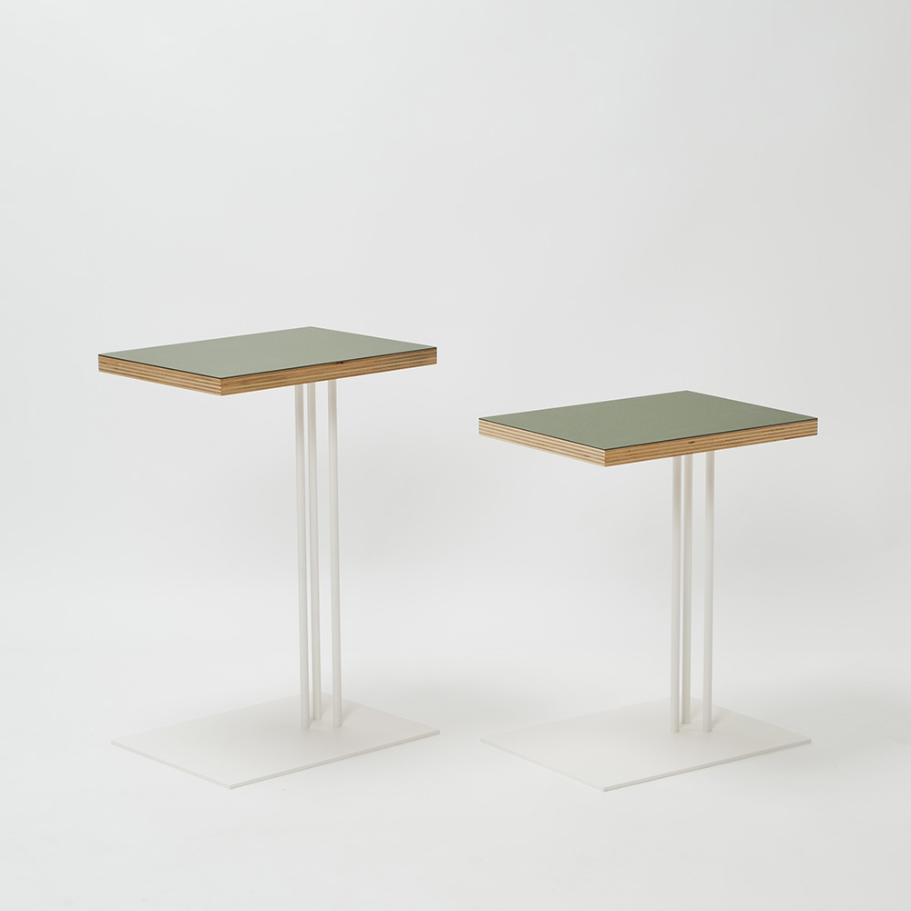 Rectangle side table W400×D300×H600〈ワークデスク〉/ aquavert×white