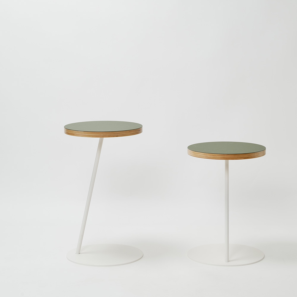 Circle side table φ350×H600〈サイドテーブル〉/ olive×white
