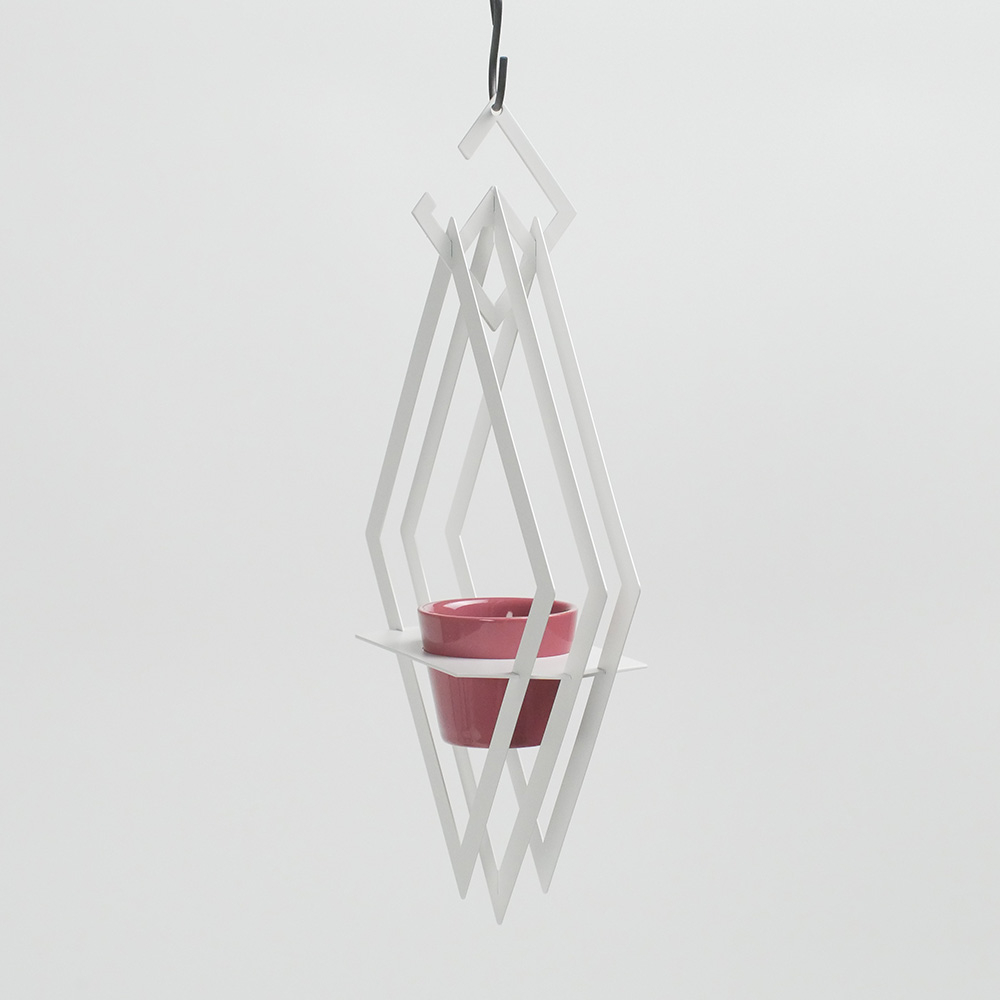 Vase [Rhombus]〈フラワーベース〉/ ピンク