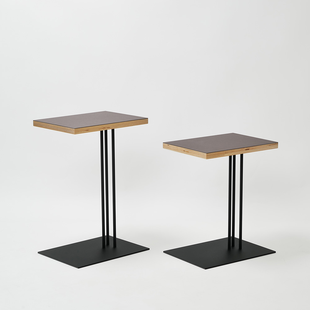 Rectangle side table W400×D300×H600〈ワークデスク〉/ olive×black