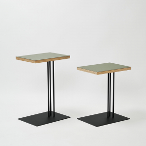 Rectangle side table W400×D300×H500〈ワークデスク〉/ olive×black