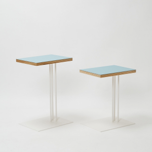 Rectangle side table W400×D300×H500〈ワークデスク〉/ aquavert×white