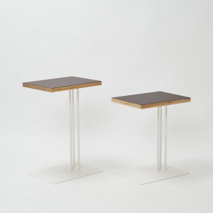 Rectangle side table W400×D300×H600〈ワークデスク〉/ タモ×black