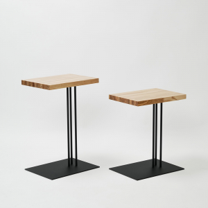Rectangle side table W400×D300×H500〈ワークデスク〉/ タモ×black