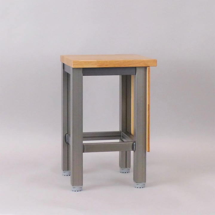 手しごと椅子（角椅子C-062N）W300×D300×H420 / gray×olive
