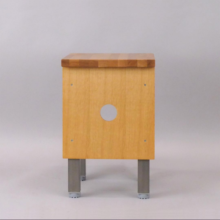 手しごと椅子（角椅子C-062N）W300×D300×H460 / gray×ナラタモ