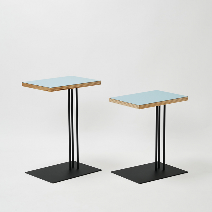 Rectangle side table W400×D300×H500〈ワークデスク〉/ aquavert×black